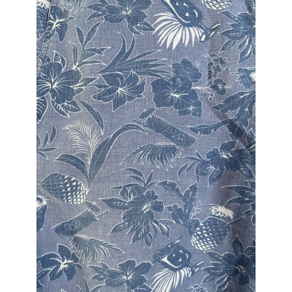 Tommy‎ Bahama Mens Shorts Size 40 100% Linen Blue Tropical Cocktail Print EUC - Picture 4 of 11
